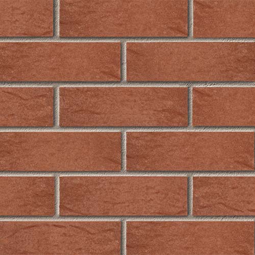 Close up of a wall of Aston Red bricks