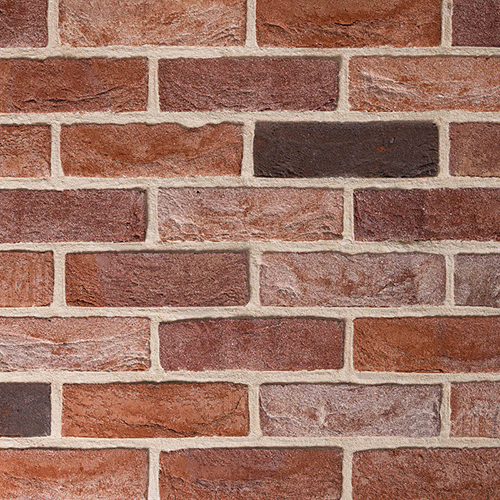 Close up of a wall of Old Fulford Blend bricks