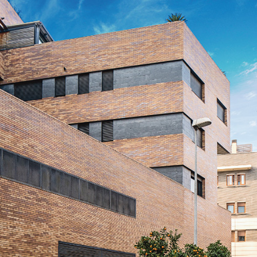 A commercial property built using Yellow Multi Smooth bricks