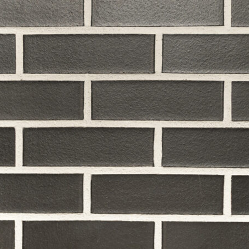 Close up of a wall of Jarman Metallic Blue bricks