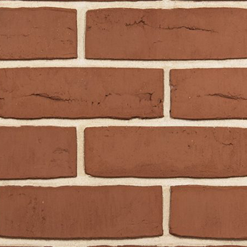 Close up of a wall of Rural Red Waterstruck bricks