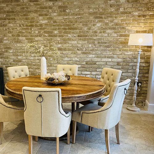 A  Retro Mayfair Stock brick slip dining room wall