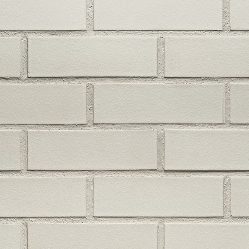 Close up of a wall of Nevada Smooth White bricks