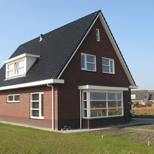 Rear exterior of a house built using Victory Red Multi bricks
