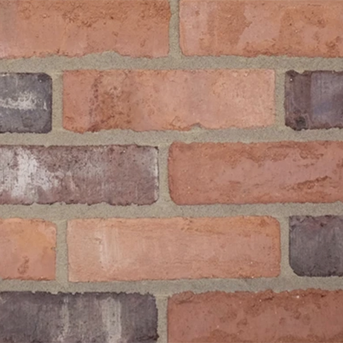Close up of a wall of Ember Blend bricks