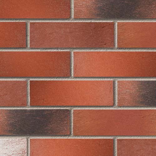 Close up of a wall of Shugborough Mixture bricks