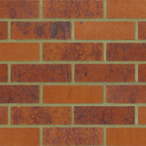 Close up of a wall of Armada Red Multi bricks