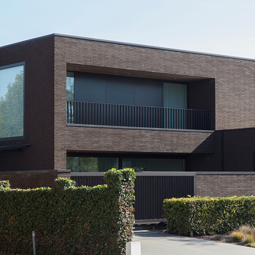 An exterior of a house built using Gallion Rustic bricks