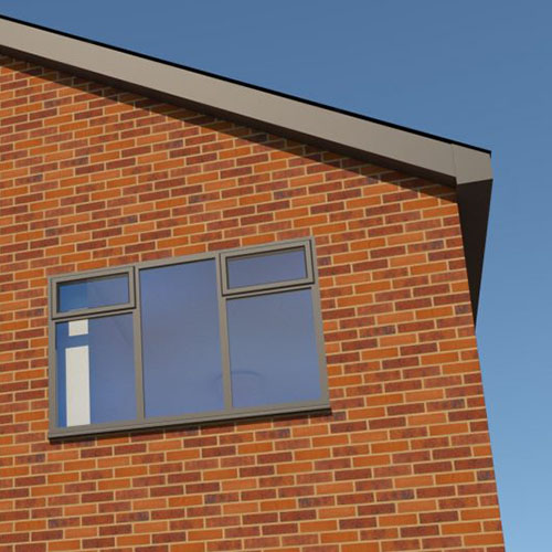 An exterior of a house built using Armada Red Multi bricks