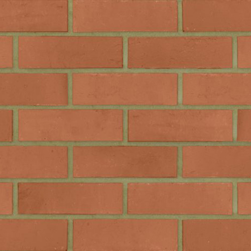 Close up of a wall of Blazer Red bricks