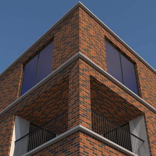A property built using Dragon Red Multi bricks