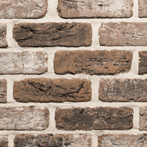 Close up of a wall of Kingston Dark Blend bricks
