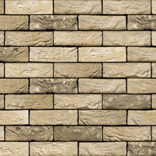 Close up of a wall of Corum bricks