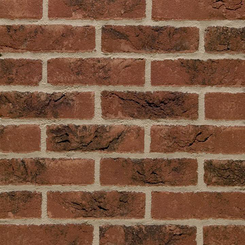 Close up of a wall of Runswick Red Multi bricks