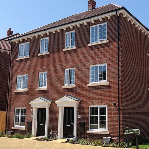 An exterior of a house built using Graven Red Multi bricks