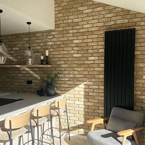A  Retro Mayfair Stock brick slip feature wall