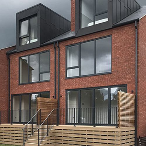 A commercial property built from Multi Red Rustic bricks