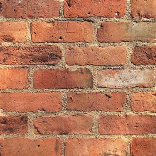 Close up of a wall of Cottage Blend bricks