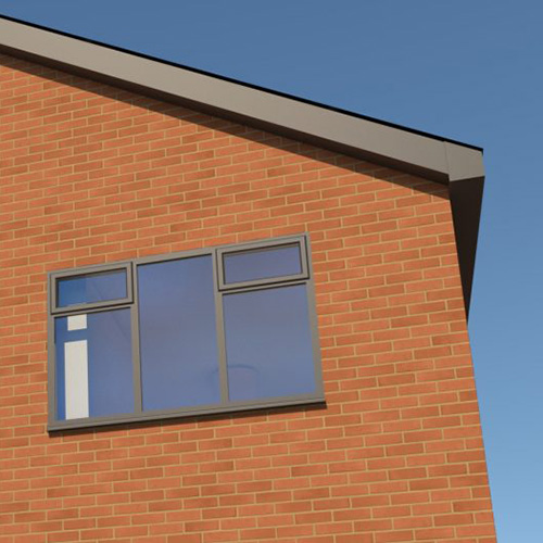 An exterior of a house built using Blazer Red bricks