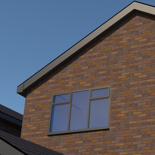 An exterior of a house built using Eagle bricks