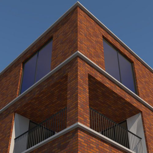 A commercial property built using Armada Red Multi bricks