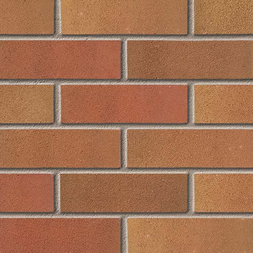 Close up of a wall of Tradesman Heather Mixture bricks