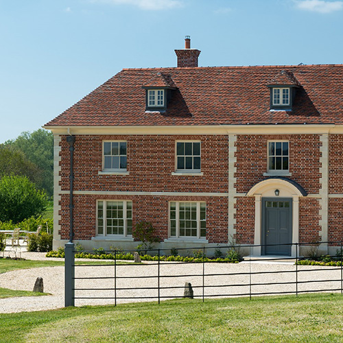 An exterior of a house built using Hunisgore bricks