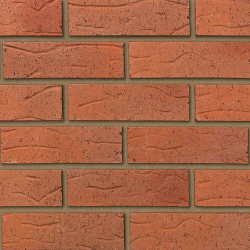 Close up of a wall of Hadrian Red bricks