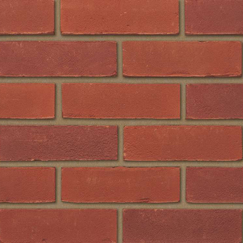 Close up of a wall of Heritage Red Blend bricks