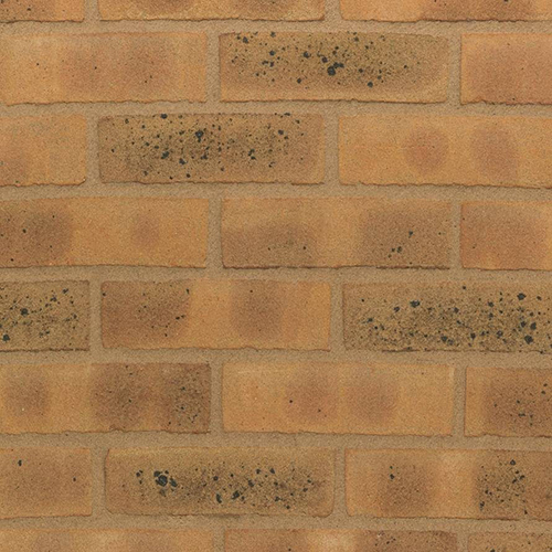 Close up of a wall of Brookhurst Yellow Multi  bricks