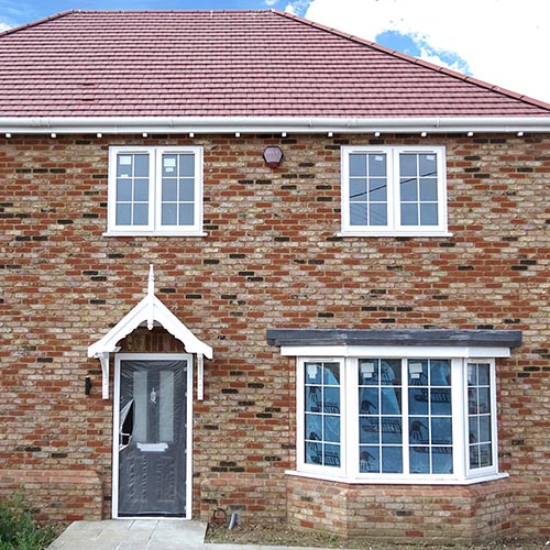 An exterior of a house built using Kempton Weathered Antique bricks