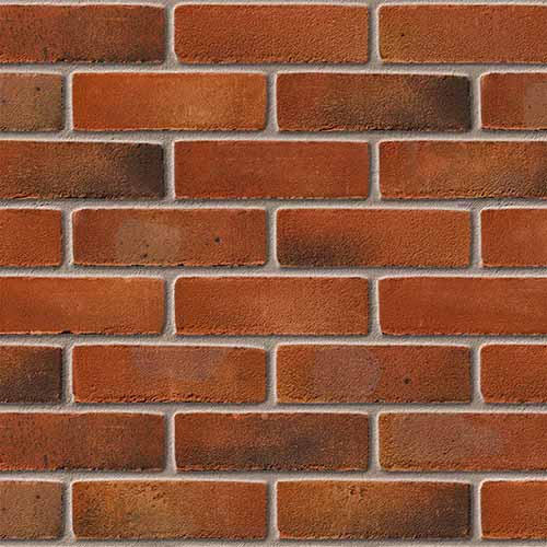 Close up of a wall of Leicester Autumn Multi bricks