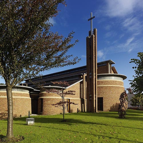 A commercial property built using Galtres bricks
