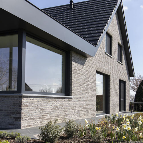 An exterior of a house built using Atlantis Two bricks