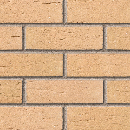 Close up of a wall of Brunswick Buff bricks