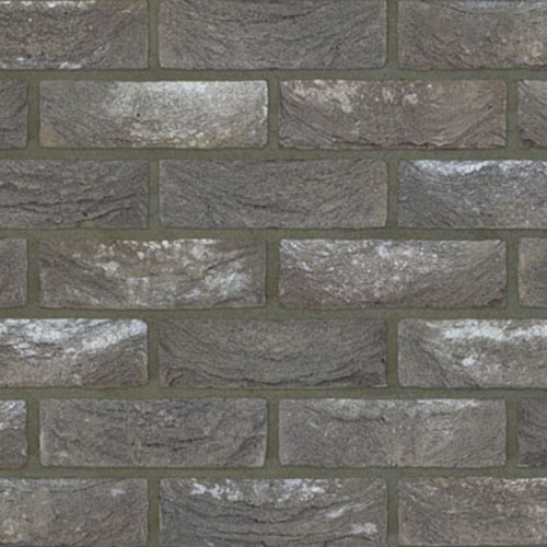 Close up of a wall of Everest Grey Multi bricks