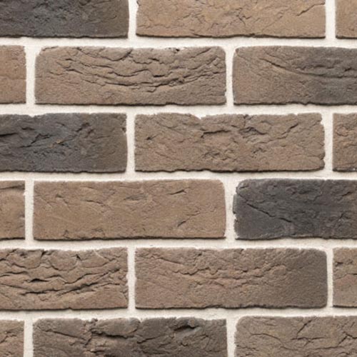 Close up of a wall of Mayon Grey bricks