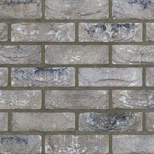 Close up of a wall of Gladiator Grey bricks