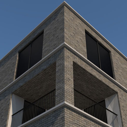 A commercial property built using Olympus Grey bricks