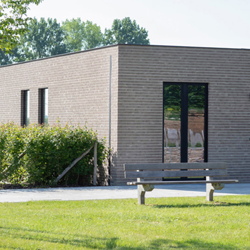 A commercial property built using Fort Grey bricks