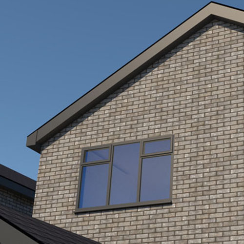 An exterior of a house built using Spartan Grey Multi bricks