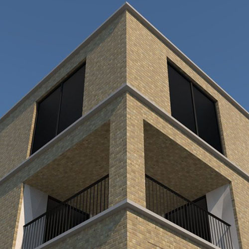 A commercial property built using Thanet Yellow bricks