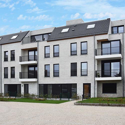 An exterior of a property built using White Grey Rustica bricks