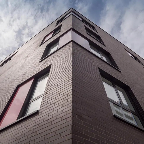 A Dark Moroccan Smooth brick building