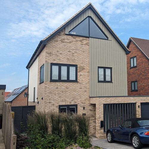 An exterior of a house built using Arethusa Multi bricks