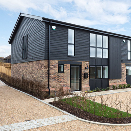 Side view of a house built using Safier bricks