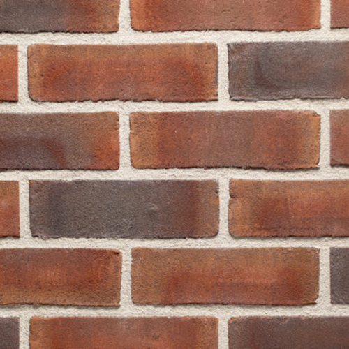 Close up of a wall of Red Multi Stock bricks