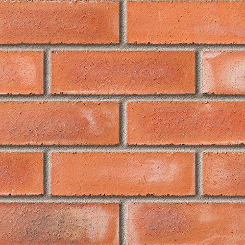 Close up of a wall of Tradesman Common bricks