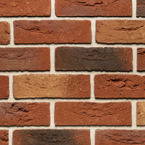 Close up of a wall of Berwick Multi bricks