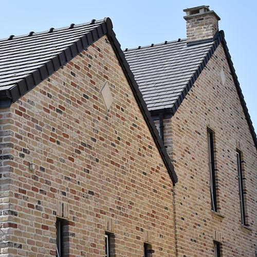 Rear exterior of a house built using Provencial Blend bricks